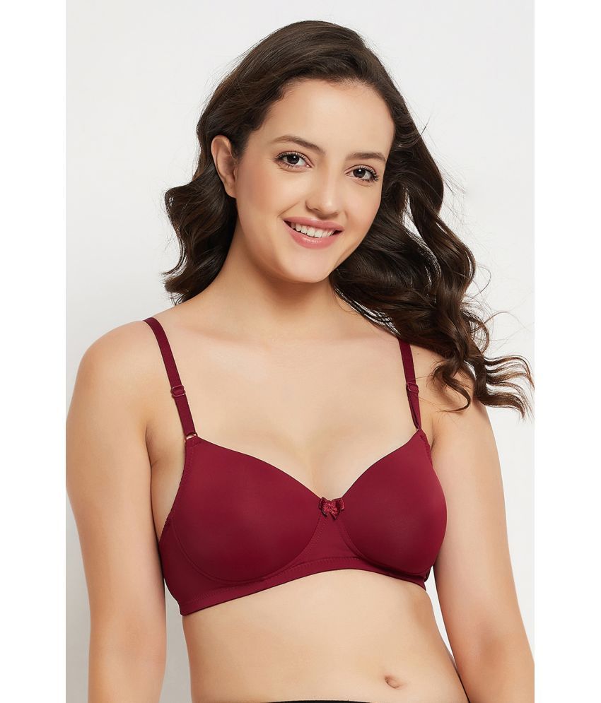     			Clovia Nylon Heavily Padded Women's T-Shirt Bra ( Maroon )