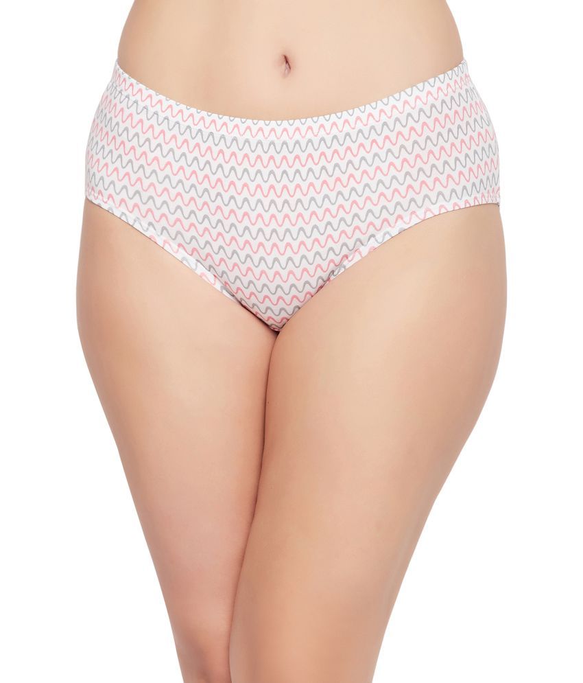     			Clovia Cotton Printed Women's Hipster ( White )