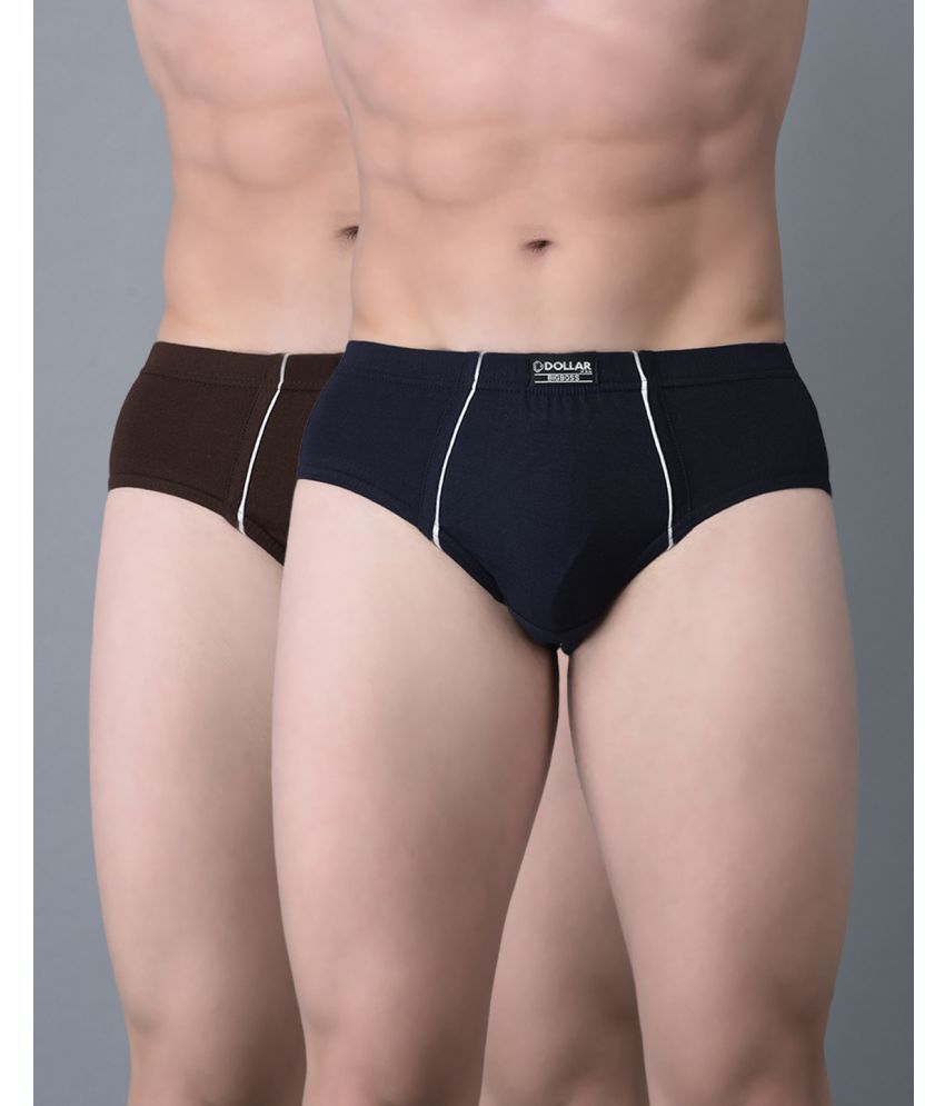     			Pack of 2 Dollar Bigboss Assorted Solid Cotton Blend Men Brief