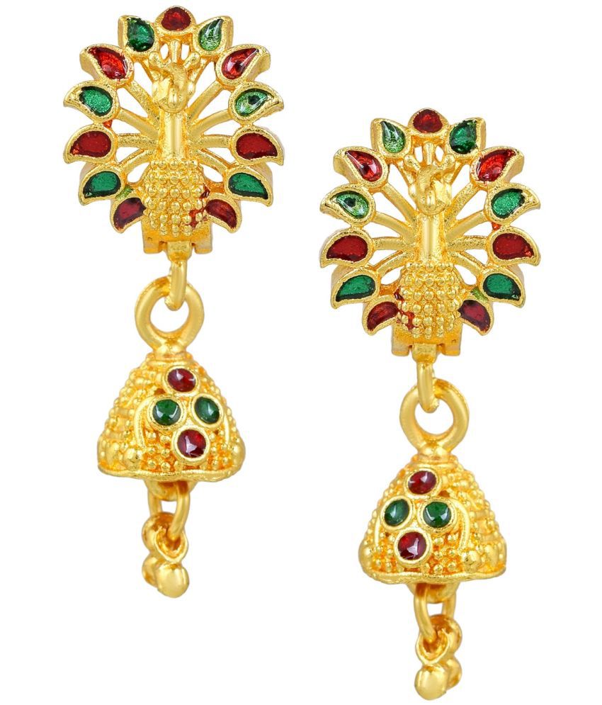     			ADMIER Golden Jhumki Earrings ( Pack of 1 )
