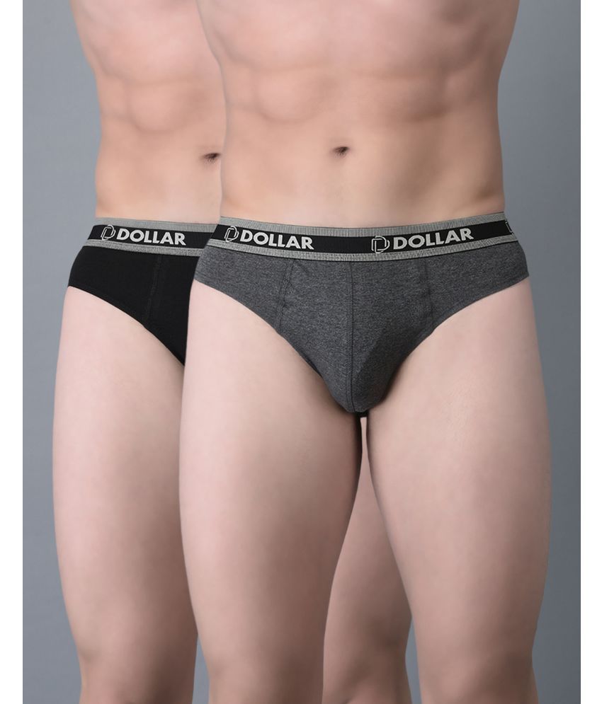     			Pack of 2 Dollar Bigboss Assorted Solid Cotton Blend Men Brief