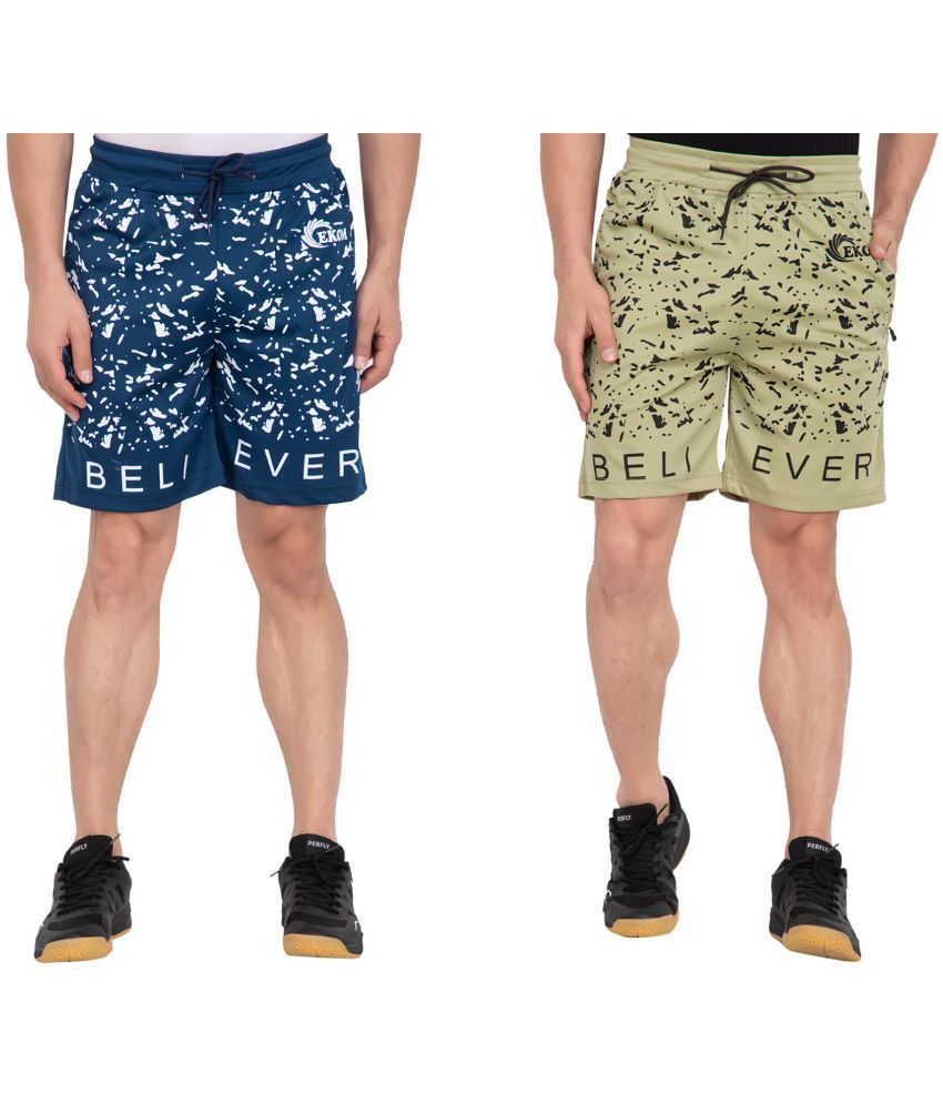     			EKOM Multi Blended Men's Shorts ( Pack of 2 )