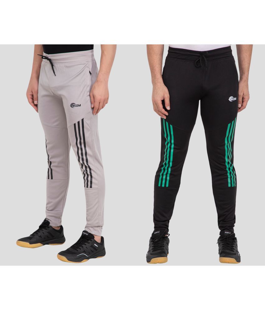     			EKOM Multicolor Lycra Men's Trackpants ( Pack of 2 )