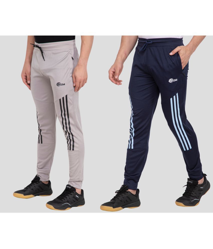     			EKOM Multicolor Lycra Men's Trackpants ( Pack of 2 )