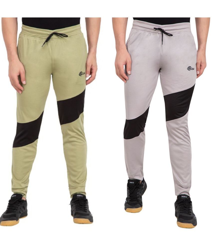     			EKOM Multicolor Lycra Men's Trackpants ( Pack of 2 )