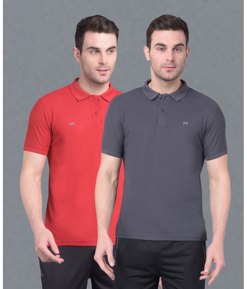     			Force NXT Multi Polyester Regular Fit Men's Sports Polo T-Shirt ( Pack of 2 )