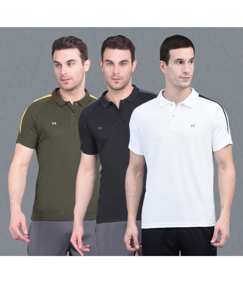     			Force NXT Multi Polyester Regular Fit Men's Sports Polo T-Shirt ( Pack of 3 )