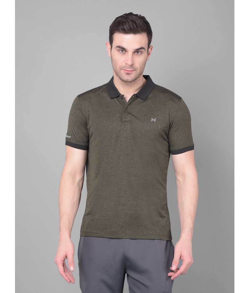     			Force NXT Olive Polyester Regular Fit Men's Sports Polo T-Shirt ( Pack of 1 )