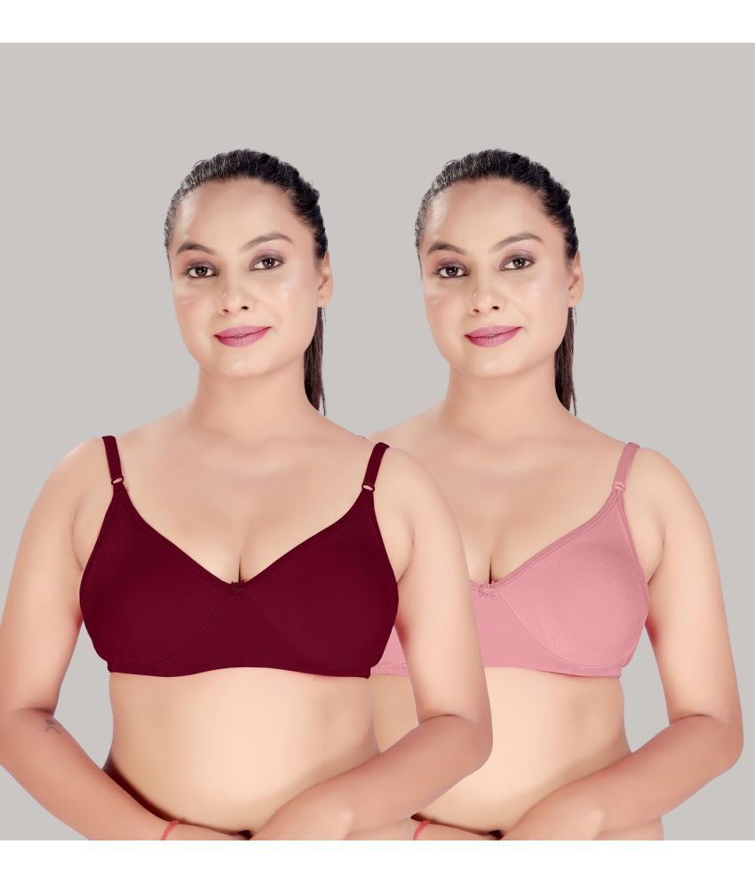     			HAYA Multicolor Cotton Non Padded Women's Everyday Bra ( Pack of 2 )