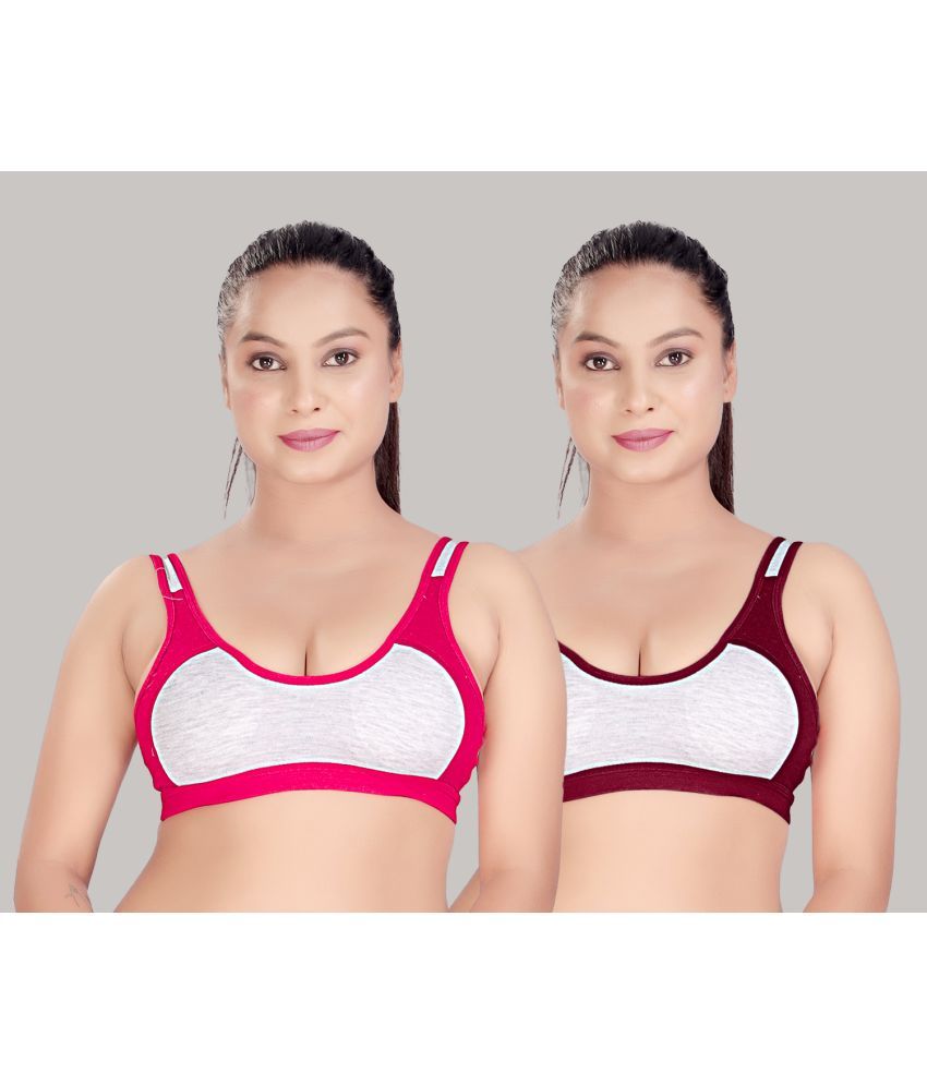     			HAYA Multicolor Cotton Non Padded Women's Everyday Bra ( Pack of 2 )