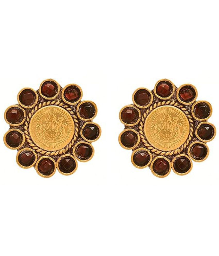     			JFL - Jewellery For Less Brown Stud Earrings ( Pack of 1 )