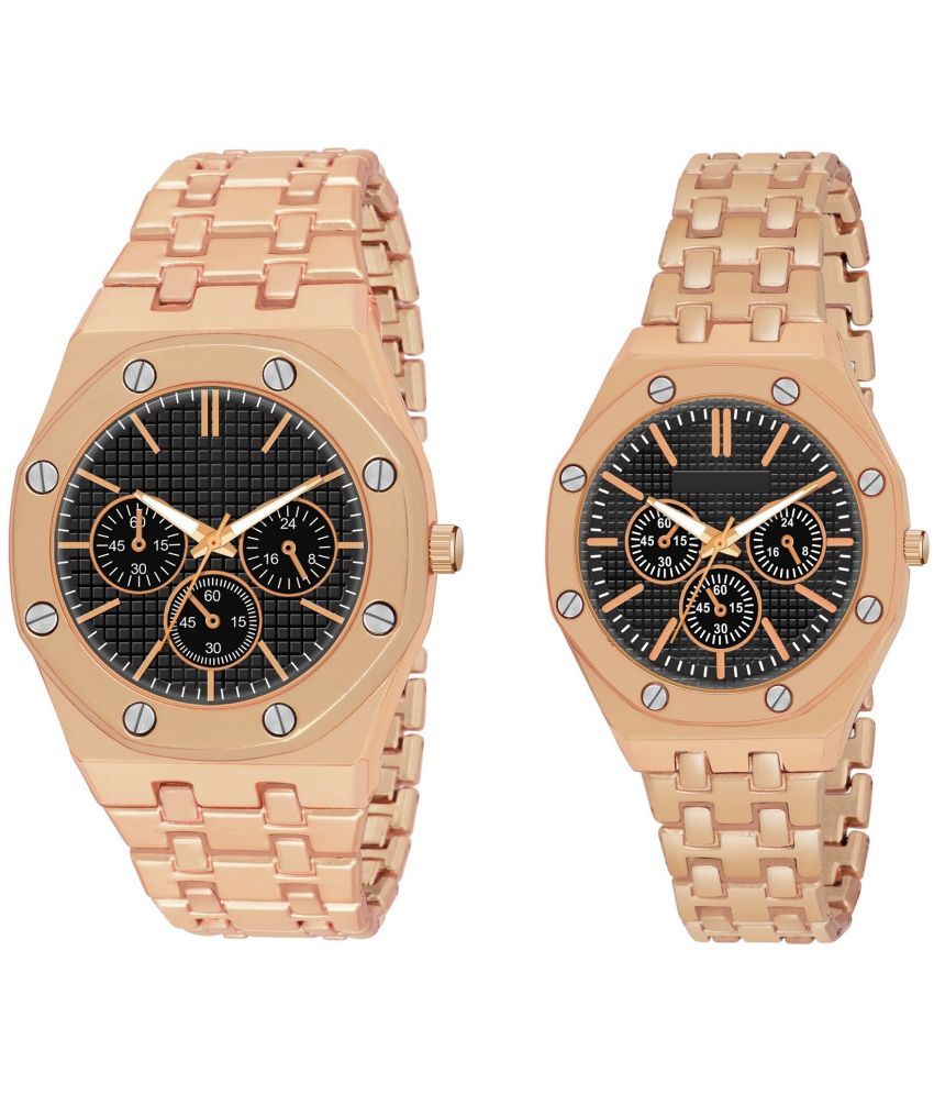     			Newman Rose Gold Metal Analog Couple's Watch