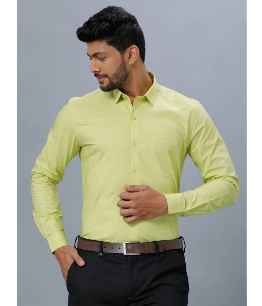     			Ramraj cotton Cotton Blend Slim Fit Solids Full Sleeves Men's Casual Shirt - Lime Green ( Pack of 1 )