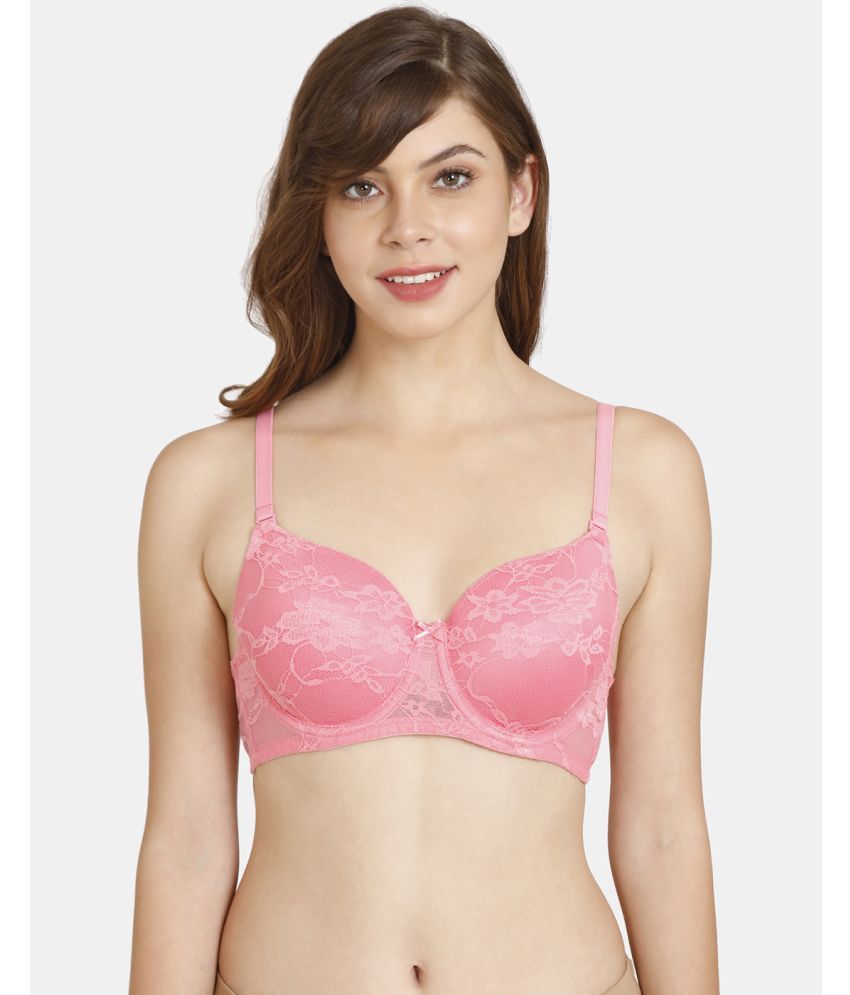     			Rosaline by Zivame Pink Nylon Heavily Padded Women's T-Shirt Bra ( Pack of 1 )