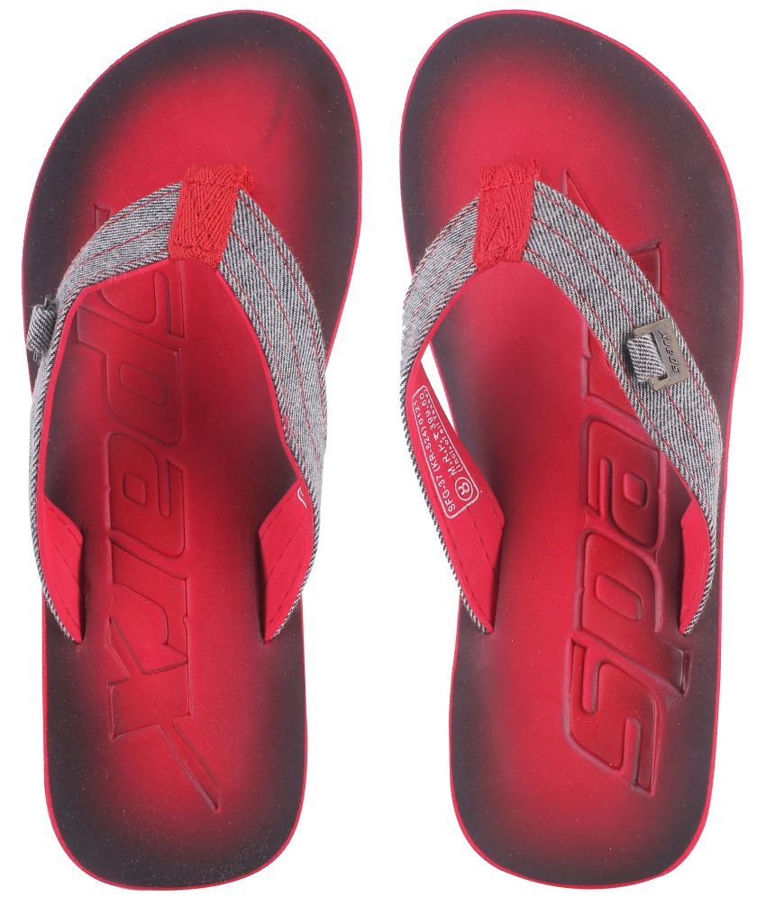     			Sparx Red Men's Thong Flip Flop