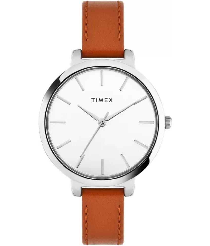     			Timex Brown Leather Analog Womens Watch