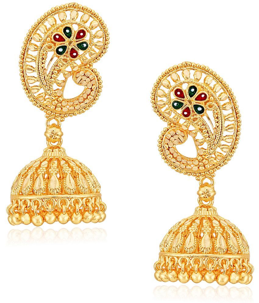     			VIVASTRI Golden Jhumki Earrings ( Pack of 1 )