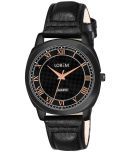 Lorem Black Leather Analog Womens Watch