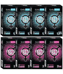 NottyBoy Variety Pack 3 IN 1, Ribbed, Dotted, Contour, Ultra Thin Smooth Condoms For Men - 80 Units