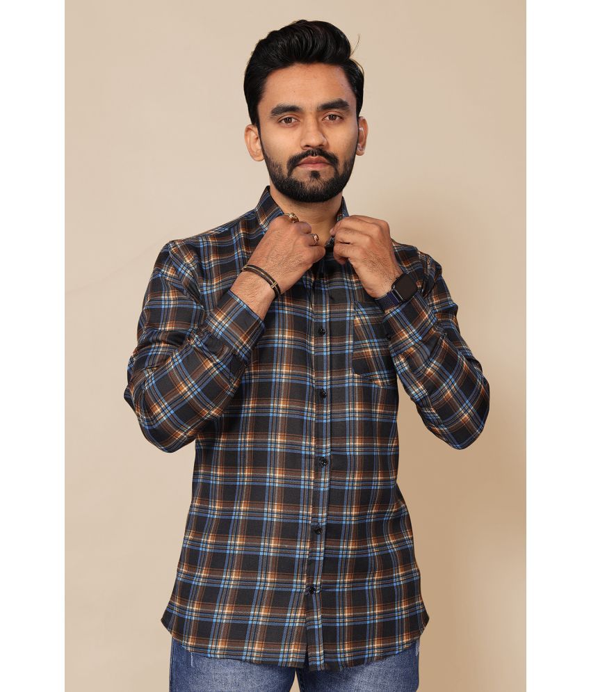     			Anand Cotton Blend Regular Fit Checks Full Sleeves Men's Casual Shirt - Multicolor ( Pack of 1 )