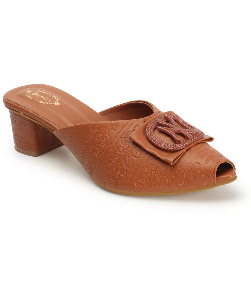     			Denill Tan Women's Peep Toes Heels