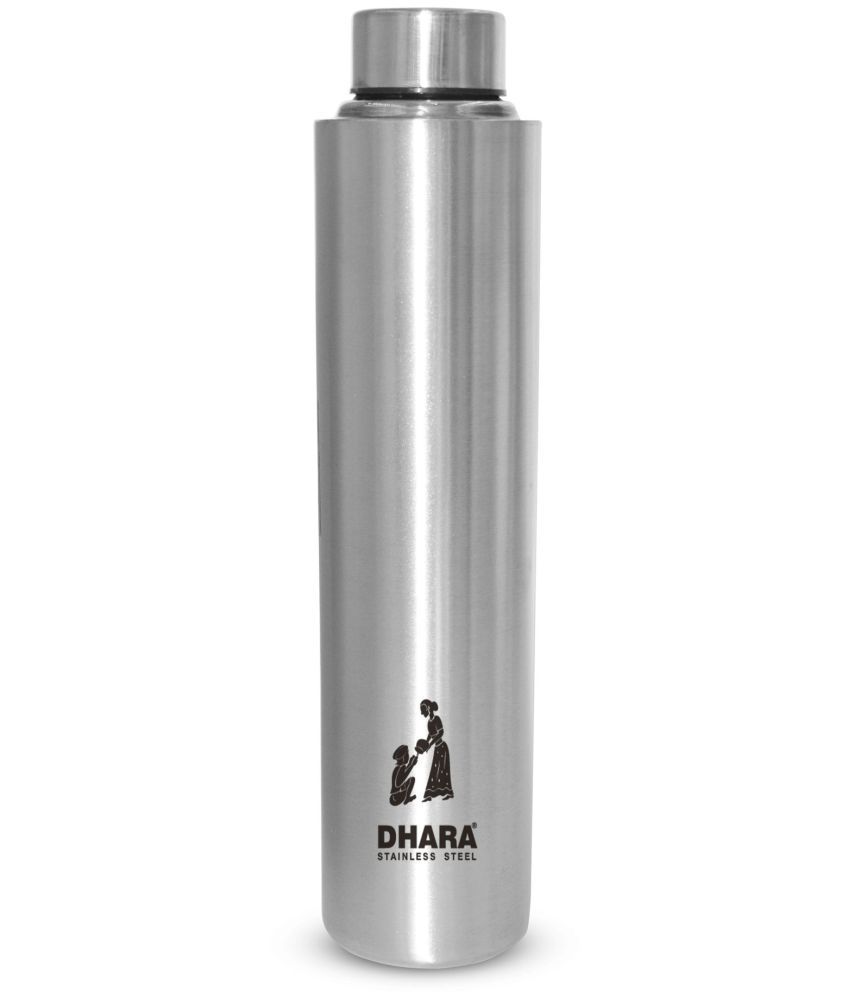     			Dhara Stainless Steel Silver Water Bottle 1000ml mL ( Set of 1 )