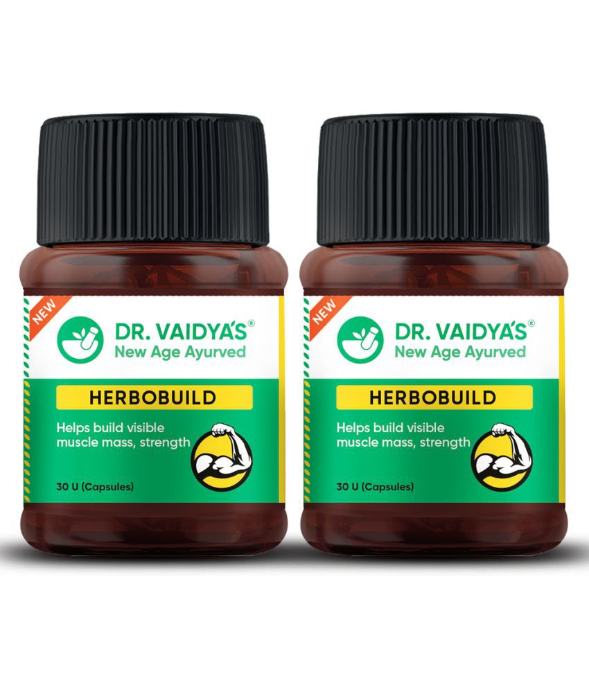     			Dr. Vaidya's Herbobuild Capsules Ayurvedic Muscle & Massgainer For Enhanced Stamina Pack of 2