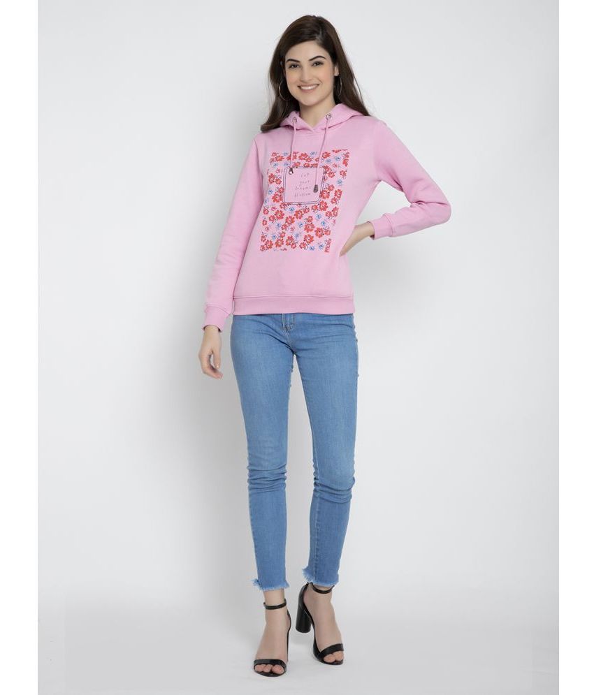     			Flosberry Fleece Women's Hooded Sweatshirt ( Pink )