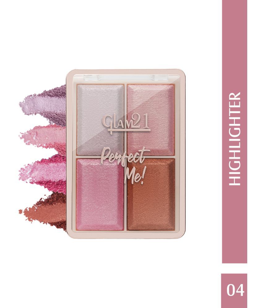     			Glam21 Perfect Me! Highlighter Palette Blusher Weightless Longlasting Glow Face Kit 6g Shade04