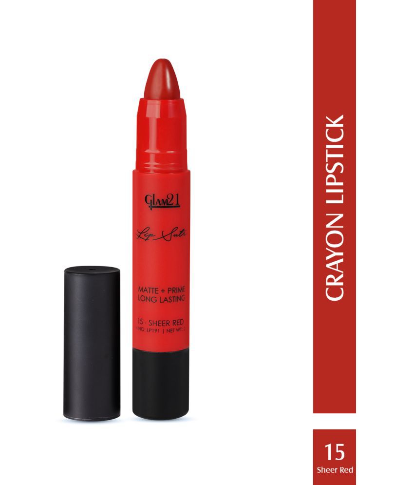     			Glam21 Lip Sutra NonTransfer Crayon Lipstick Lightweight & Comfortable 2.8g Sheer Red15