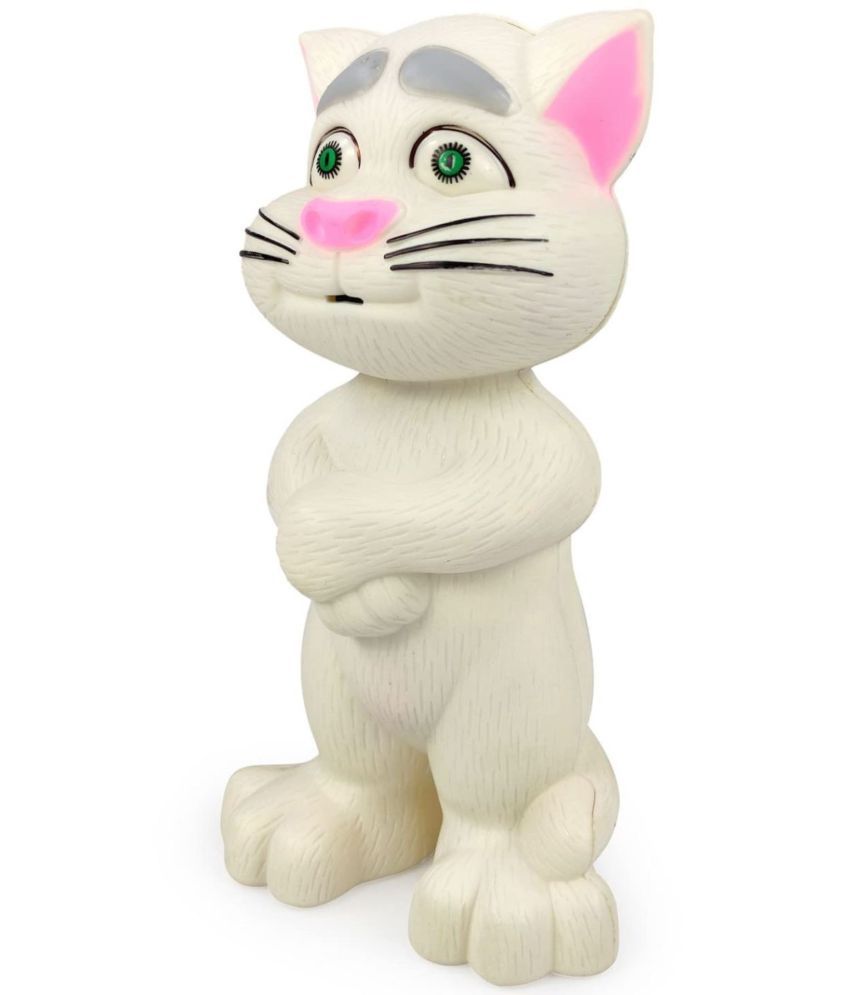     			Intelligent Talking Tom Cat, Speaking Robot Cat Repeats What You Say, Touch Recording Rhymes and Songs, Musical Cat Toy for Kids (White)