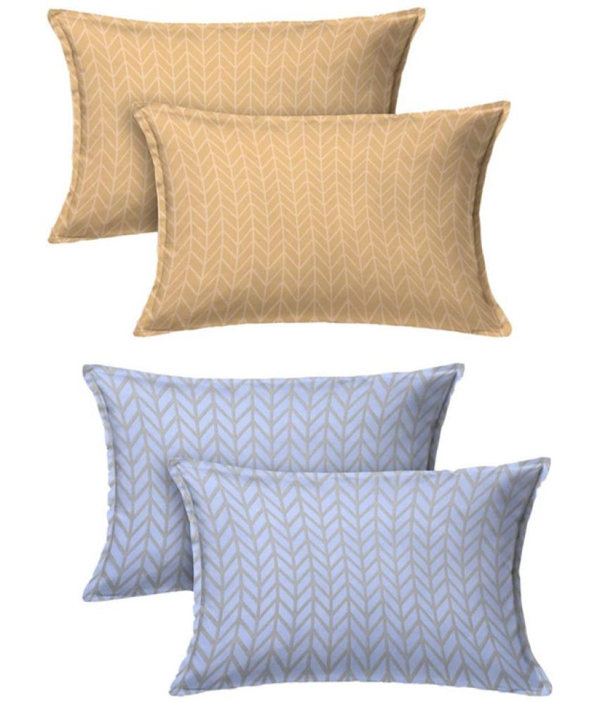     			JBTC - pack of 4 Cotton Floral Regular Pillow Cover ( 71.12 cm(28) x 45.72 cm(18) ) - blue