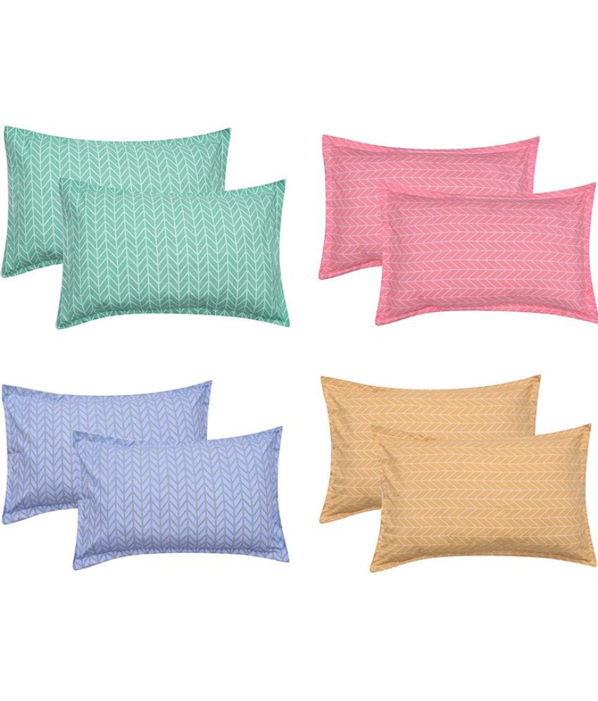     			JBTC - pack of 8 Cotton Floral Regular Pillow Cover ( 71.12 cm(28) x 45.72 cm(18) ) - Blue
