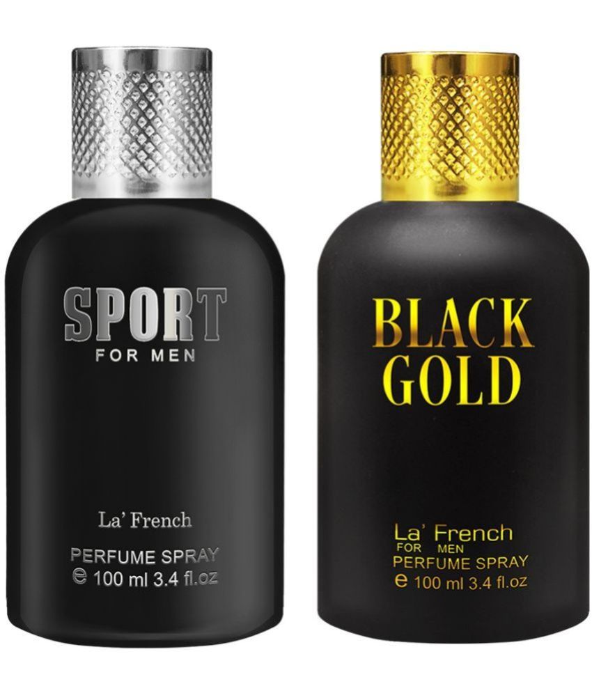     			LA FRENCH Black Gold & Sport Eau De Parfum (EDP) For Men Each 100ml ( Pack of 2 )