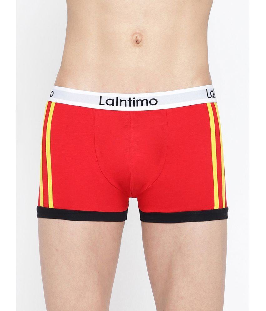     			La Intimo Pack of 1 Cotton Trunks For Men's ( Red )