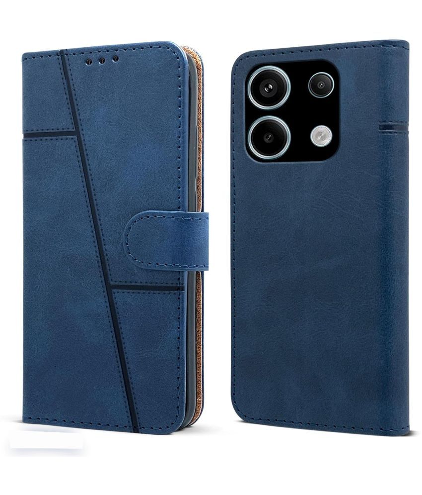     			Shining Stars Blue Flip Cover Artificial Leather Compatible For Xiaomi Redmi Note 13 5G ( Pack of 1 )