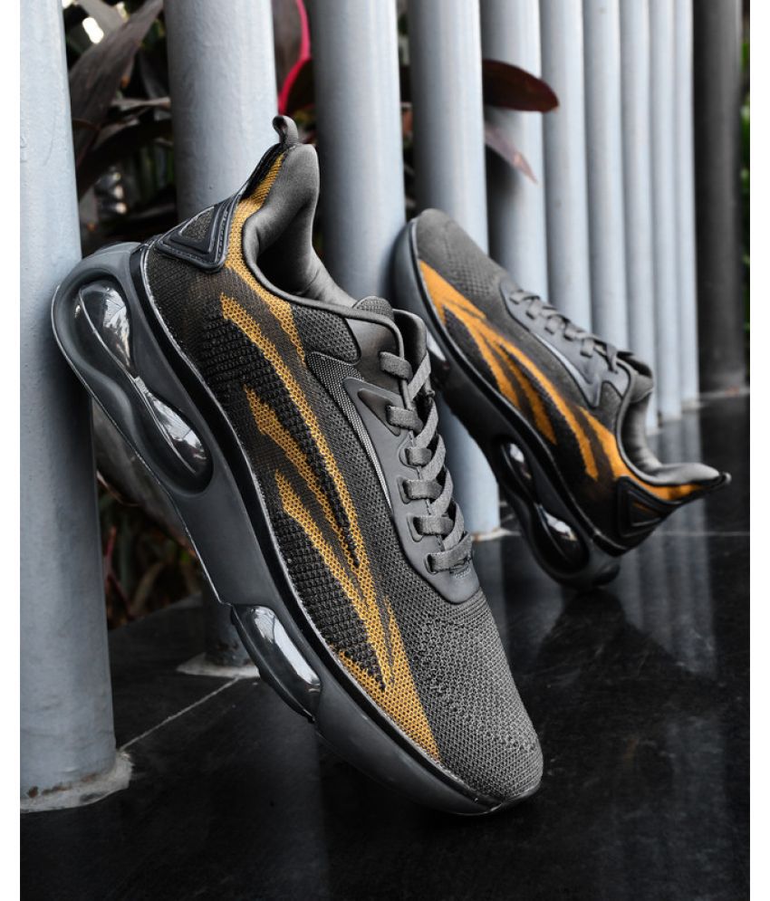     			Sspot On PROVOGUE Dark Grey Men's Sports Running Shoes