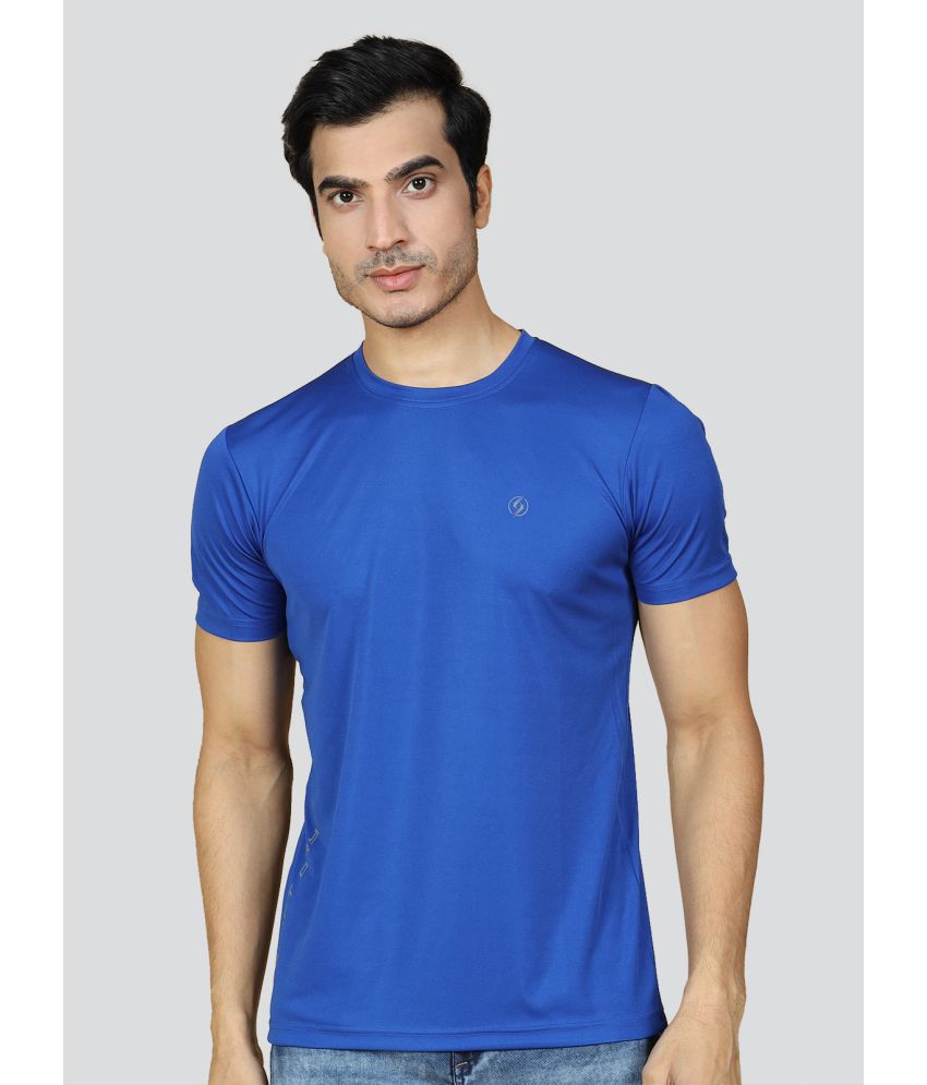     			Supersquad Polyester Regular Fit Solid Half Sleeves Men's T-Shirt - Blue ( Pack of 1 )