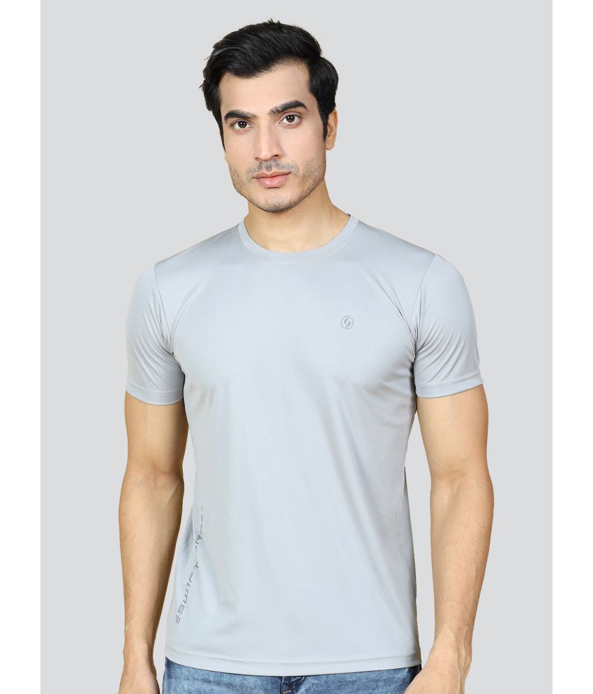     			Supersquad Polyester Regular Fit Solid Half Sleeves Men's T-Shirt - Light Grey ( Pack of 1 )