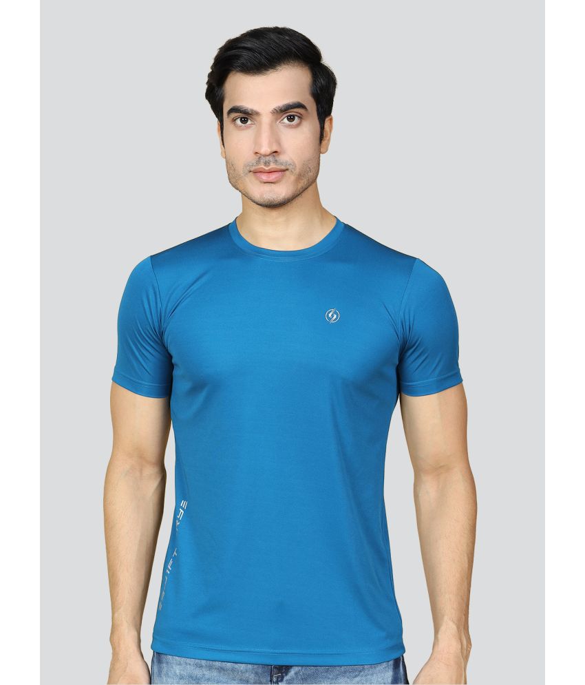     			Supersquad Polyester Regular Fit Solid Half Sleeves Men's T-Shirt - Aqua Blue ( Pack of 1 )