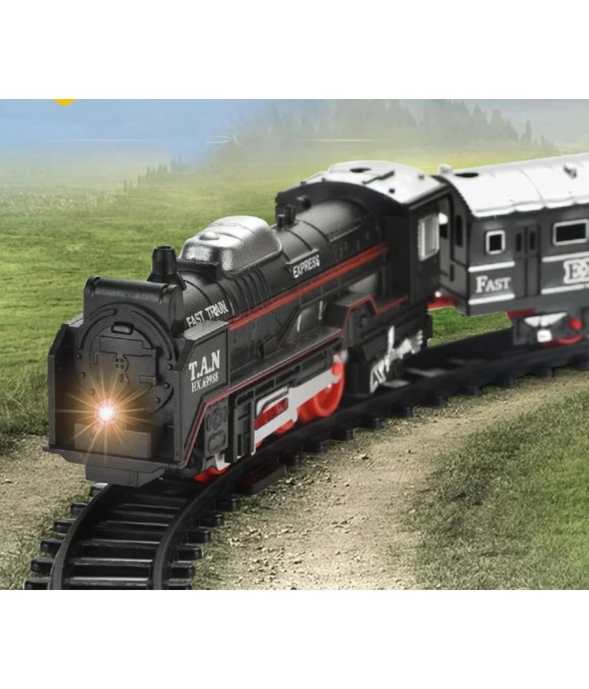     			WOW Toys - Delivering Joys of Life|| Battery Operated Vintage Express Train with Passenger & Coal car and Tracks, Multicolour