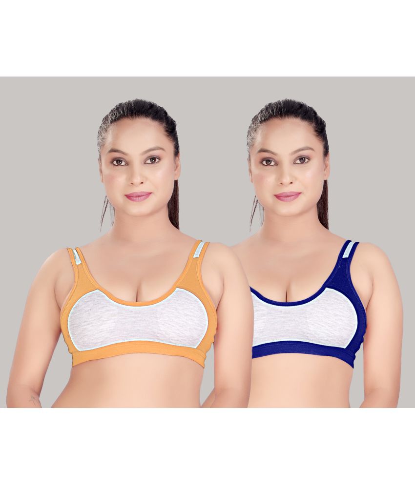     			haya fashion Multicolor Cotton Non Padded Women's Everyday Bra ( Pack of 2 )