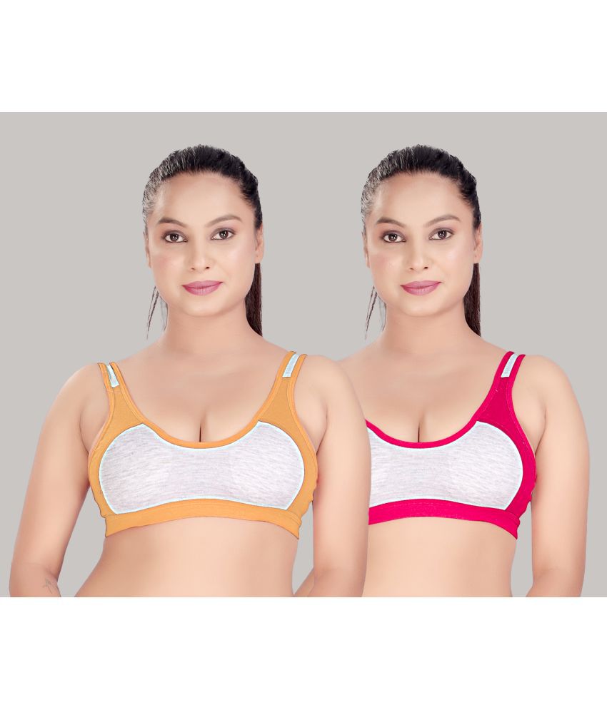     			haya fashion Multicolor Cotton Non Padded Women's Everyday Bra ( Pack of 2 )