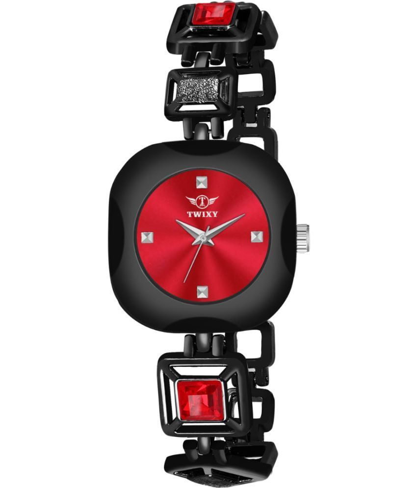     			twixy Black Brass Analog Womens Watch