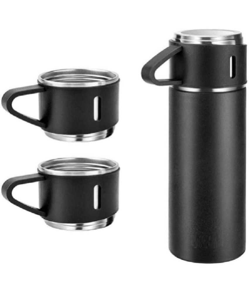     			DHS Mart Vacuum Insulated Bottle Metal Polish Block with 2 Cup Set for Coffee Tea Hot and Cold Drink 500 mL