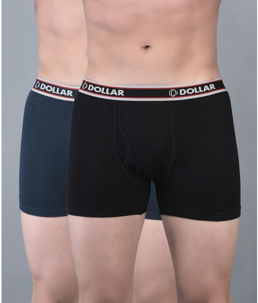     			Pack of 2 Dollar Bigboss Assorted Solid Cotton Blend Men Trunk