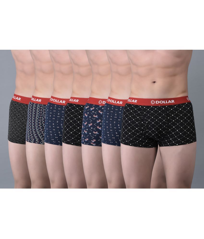     			Pack of 7 Dollar Bigboss Assorted Printed Cotton Blend Men Trunk