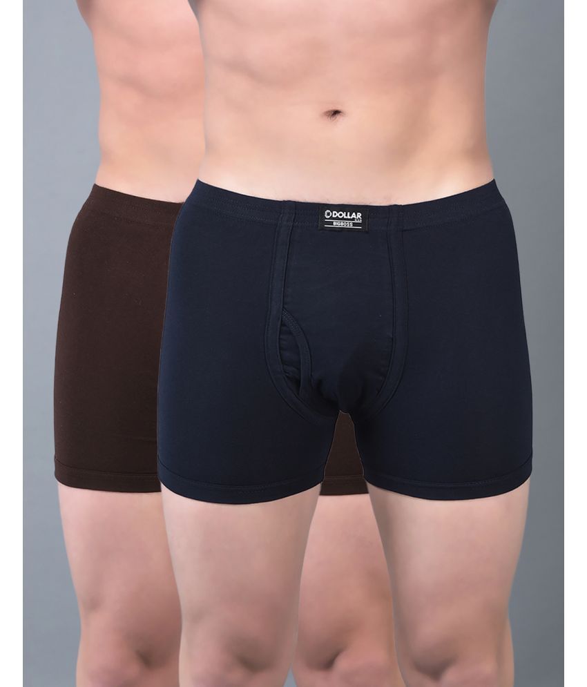     			Pack of 2 Dollar Bigboss Assorted Solid Cotton Blend Men Trunk