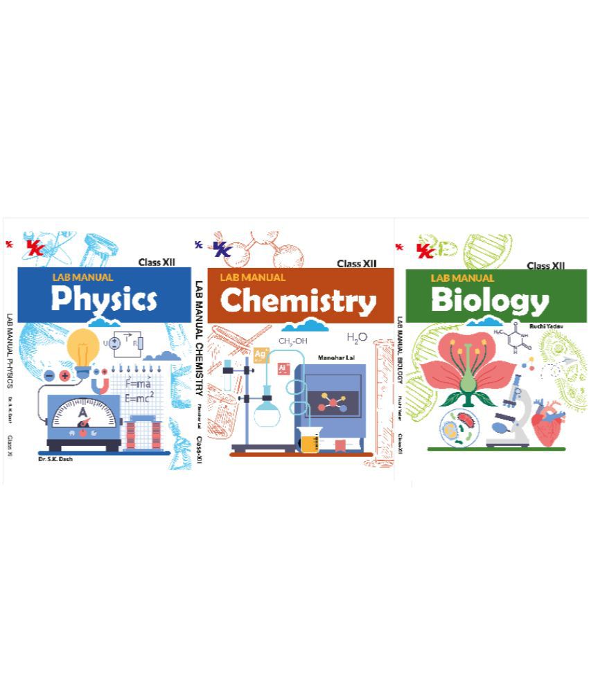     			Lab Manual Physics, Chemistry & Biology (HB) With Worksheet for Class 12  2024 CBSE Board (Set of 3 Books)