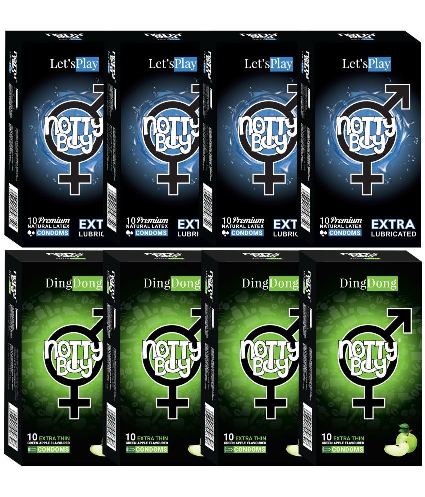     			NottyBoy Extra Lubricated and Fruit Flavoured Ultra Thin Condoms - 80 Units